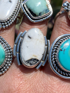 Framed White Buffalo Ring—Size 9