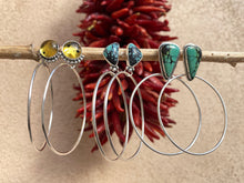 Load image into Gallery viewer, Green Hubei Turquoise Swing Hoops