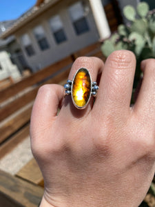Oval Chiapas Amber Ring—Size 6.75