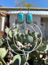 Load image into Gallery viewer, Sky Blue Campitos Turquoise Swing Hoops