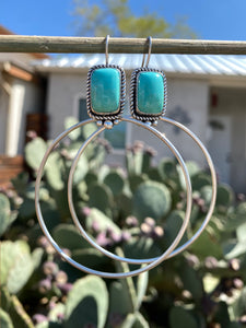 Sky Blue Campitos Turquoise Swing Hoops