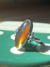 Load image into Gallery viewer, Oval Chiapas Amber Ring—Size 6.75