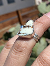 Load image into Gallery viewer, Creamy Aloe Variscite Triangle Ring—Size 5.5