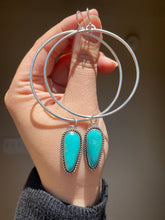 Load image into Gallery viewer, Twist Wire Turquoise Hoops
