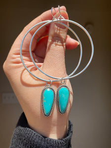 Twist Wire Turquoise Hoops