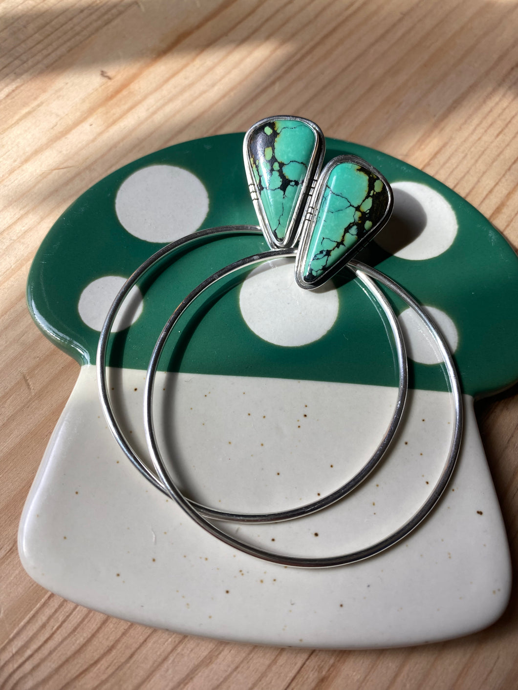 Green Hubei Turquoise Swing Hoops