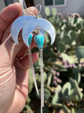 Load image into Gallery viewer, Whitewater Turquoise Crescent Moon Chain Dangles
