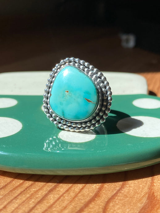 Royston Turquoise Double Beaded Ring—Size 7.5