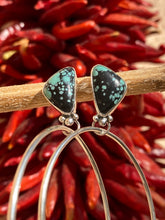 Load image into Gallery viewer, Speckled Campitos Turquoise Hoops