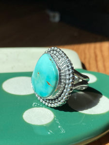 Royston Turquoise Double Beaded Ring—Size 7.5