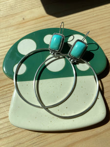 Sky Blue Campitos Turquoise Swing Hoops