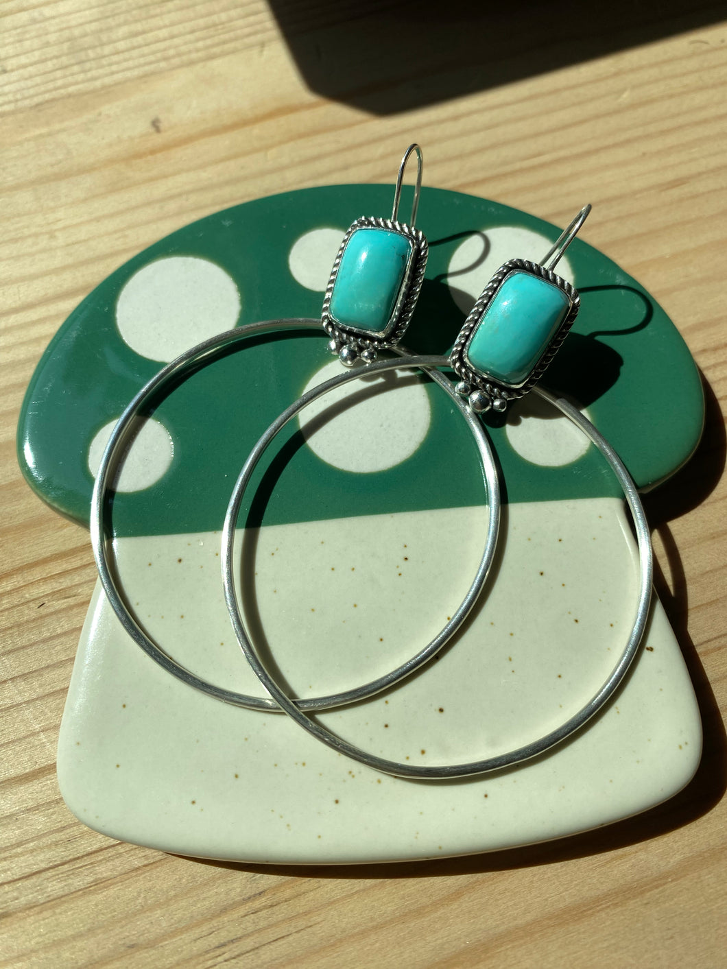 Sky Blue Campitos Turquoise Swing Hoops