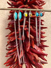 Load image into Gallery viewer, Gemmy Nacozari Turquoise Chain Dangle Earrings