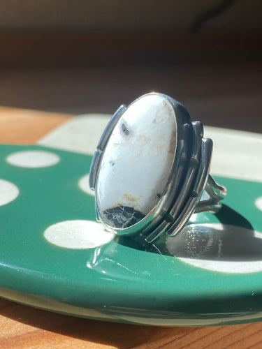 Framed White Buffalo Ring—Size 9