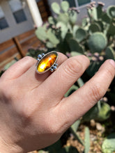 Load image into Gallery viewer, Oval Chiapas Amber Ring—Size 6.75