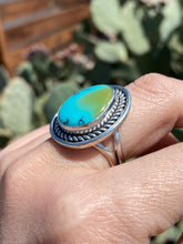 Load image into Gallery viewer, Blue-Green Hubei Turquoise Ring—Size 8.5
