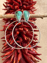 Load image into Gallery viewer, Green Hubei Turquoise Swing Hoops