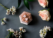Load image into Gallery viewer, Rose quartz triangle studs