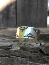 Load image into Gallery viewer, Wide stamped Sky Song turquoise ring - size 12