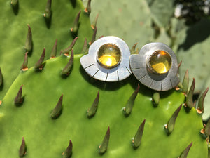 Mexican amber fan earrings