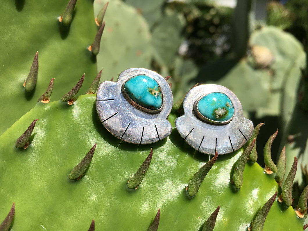 Sonoran Gold turquoise fan earrings