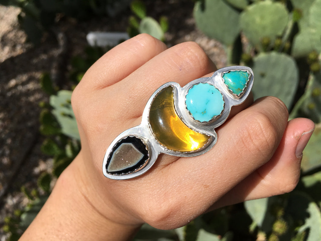 Desert Bloom statement ring - size 8