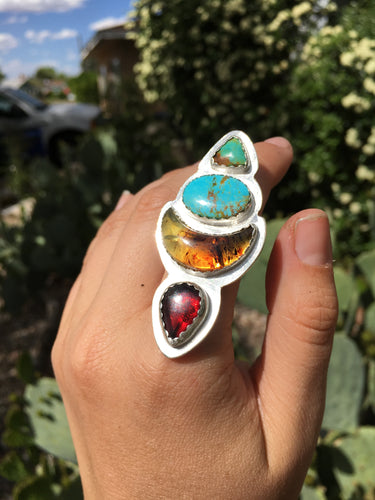 Desert Bloom statement ring - size 7
