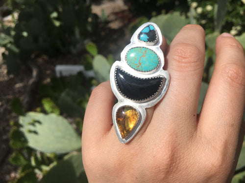 Desert Bloom statement ring - size 6