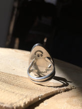 Load image into Gallery viewer, Rainbow moonstone shadowbox ring - size 7.25