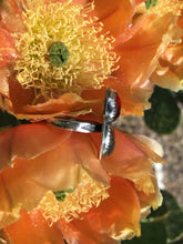 Load image into Gallery viewer, Mexican amber moon and red garnet ring - size 6.5