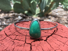 Load image into Gallery viewer, Simple green Royston turquoise cuff