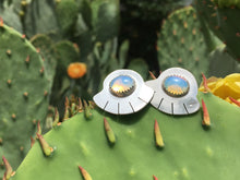 Load image into Gallery viewer, Opalite fan earrings