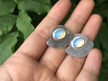 Load image into Gallery viewer, Opalite fan earrings