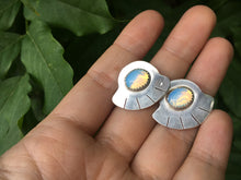 Load image into Gallery viewer, Opalite fan earrings