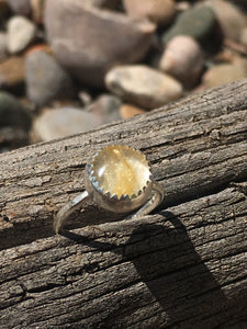 Rutilated quartz stacker ring set - size 5