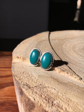 Load image into Gallery viewer, Green Royston Turquoise Stud Earrings