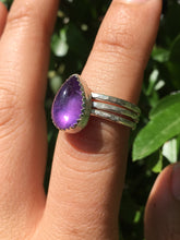 Load image into Gallery viewer, Amethyst stacker ring set - size 5.75