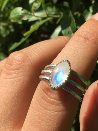 Moonstone stacker ring set - size 6.5