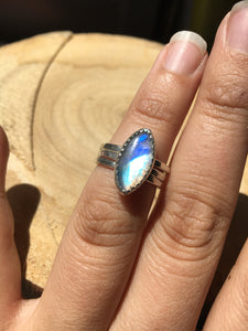 Moonstone Marquis Stacker Ring set - size 4