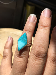 White Water turquoise diamond Stacker Ring Set - size 5