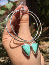 Load image into Gallery viewer, Cloud Mountain Turquoise Hoop Earrings