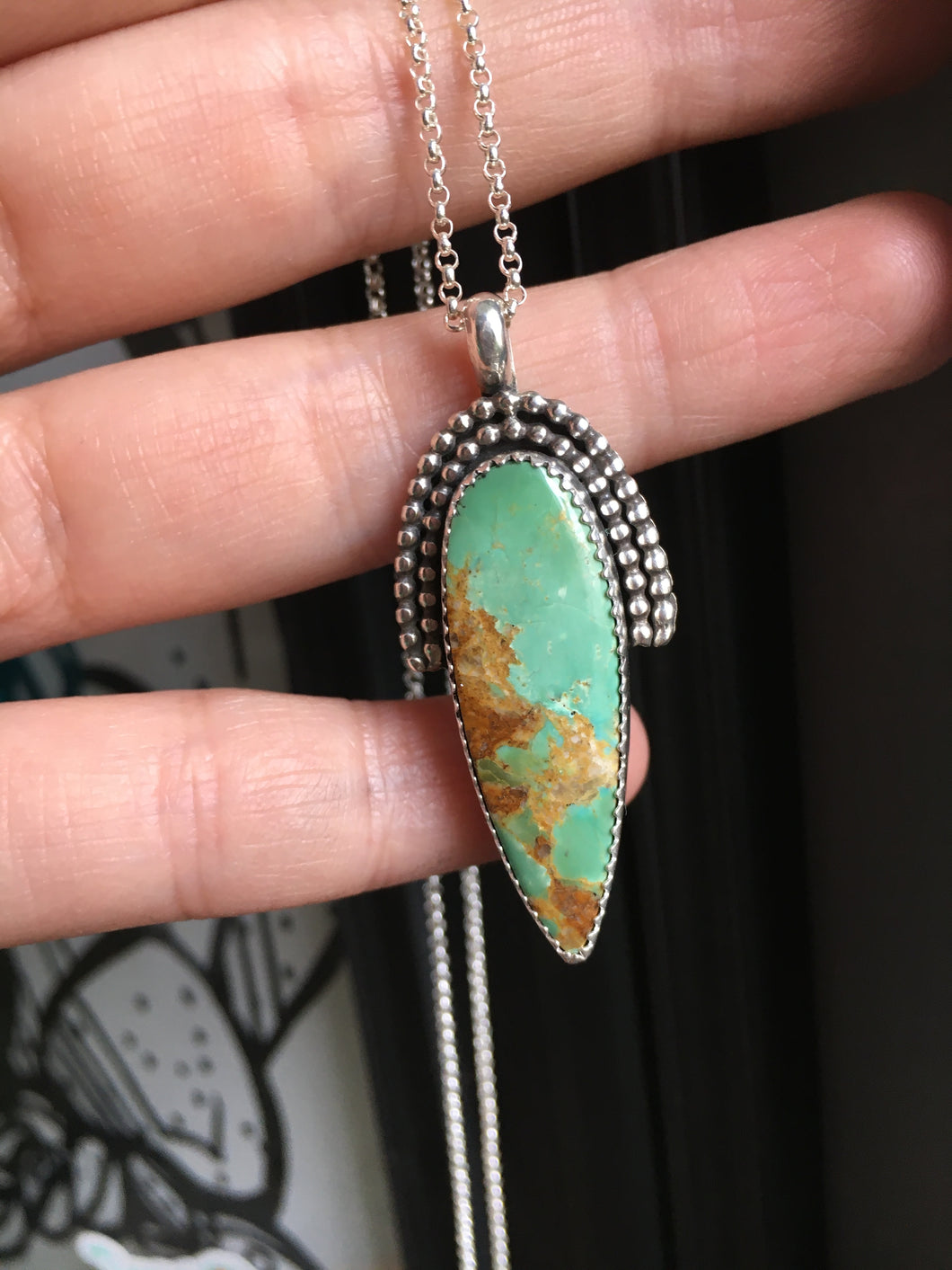 Minty green Royston turquoise necklace