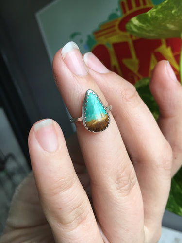 Teeny Kingman turquoise midi/pinky ring - size 2