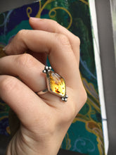 Load image into Gallery viewer, Glowy Mexican amber diamond ring - size 6.5