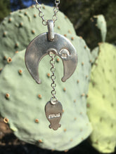 Load image into Gallery viewer, Maligano jasper crescent moon with black onyx statement necklace