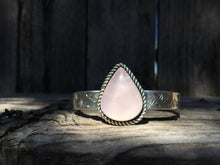 Load image into Gallery viewer, Stamped rose quartz cuff - size S/M
