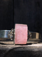 Load image into Gallery viewer, Geometric cut rose quartz cuff - size M/L