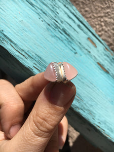 Rose quartz triangle studs