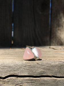 Rose quartz triangle studs