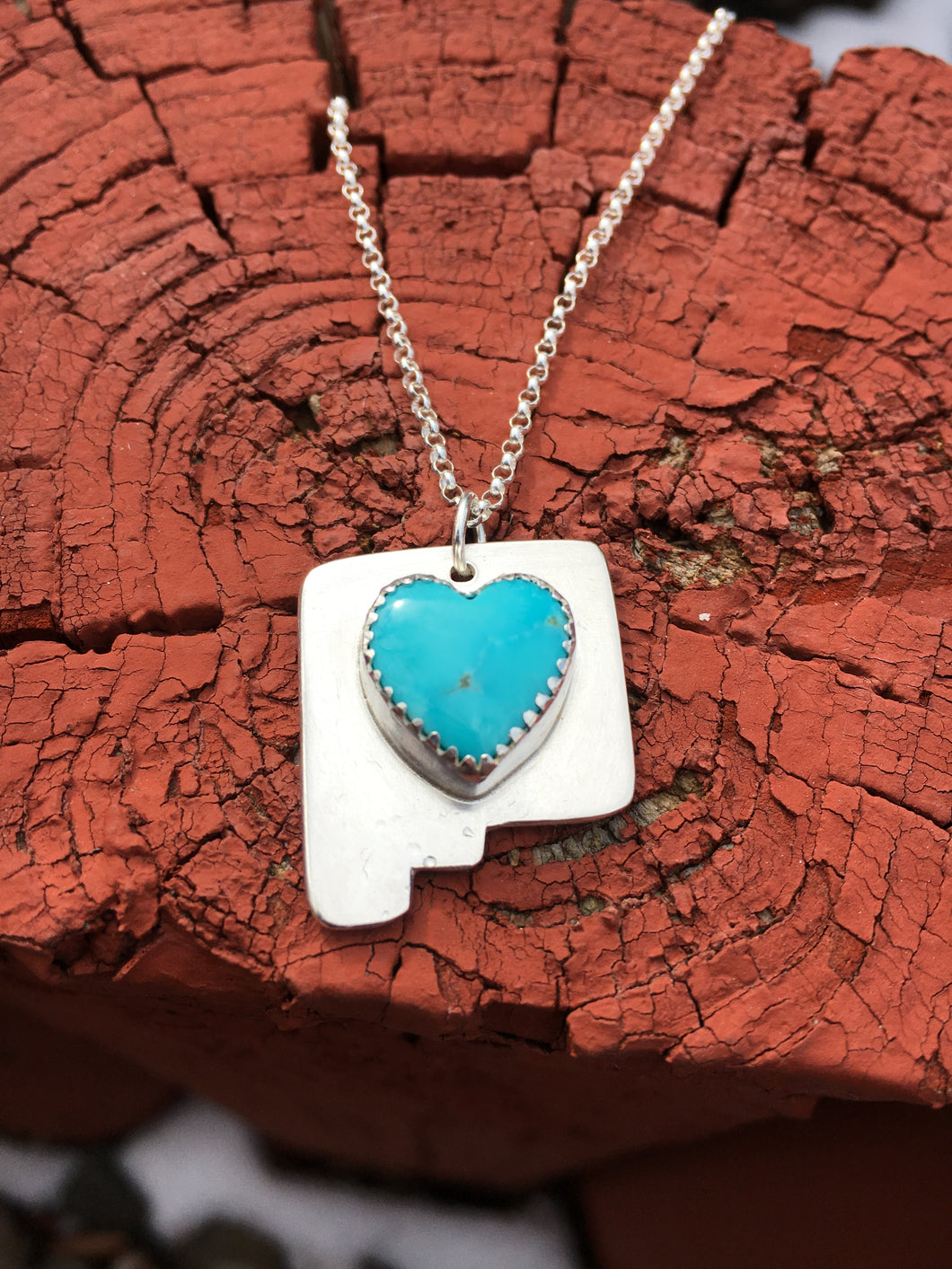 NM Love necklace - Blue Kingman turquoise heart